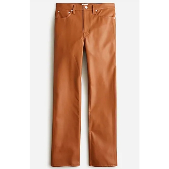 33. J.Crew High-rise slim demi-boot pant in faux leather - Picture 4 of 11